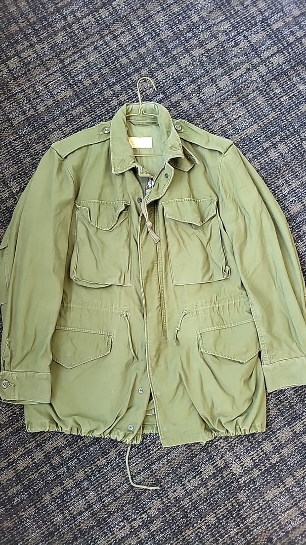 Two Military Field Jackets Olive Drab M-65 Og 107 Style Khaki Green Four-pocket Cotton - 9