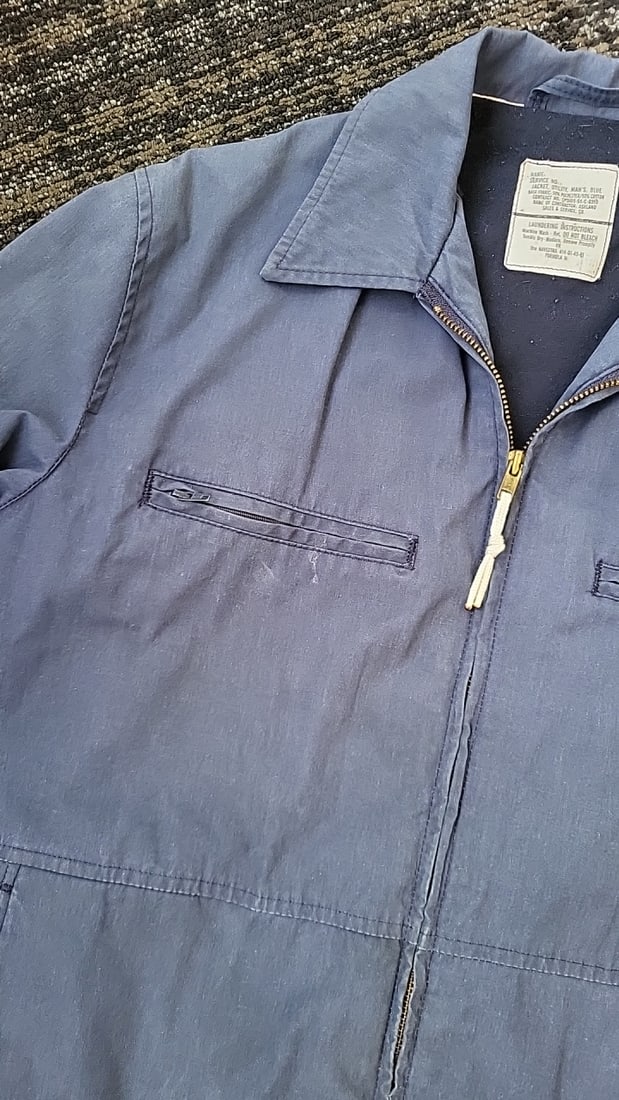 Ashland Sales Service Co. Us Navy Mans Blue Utility Jacket 5050 Poly Cotton As Is - 2
