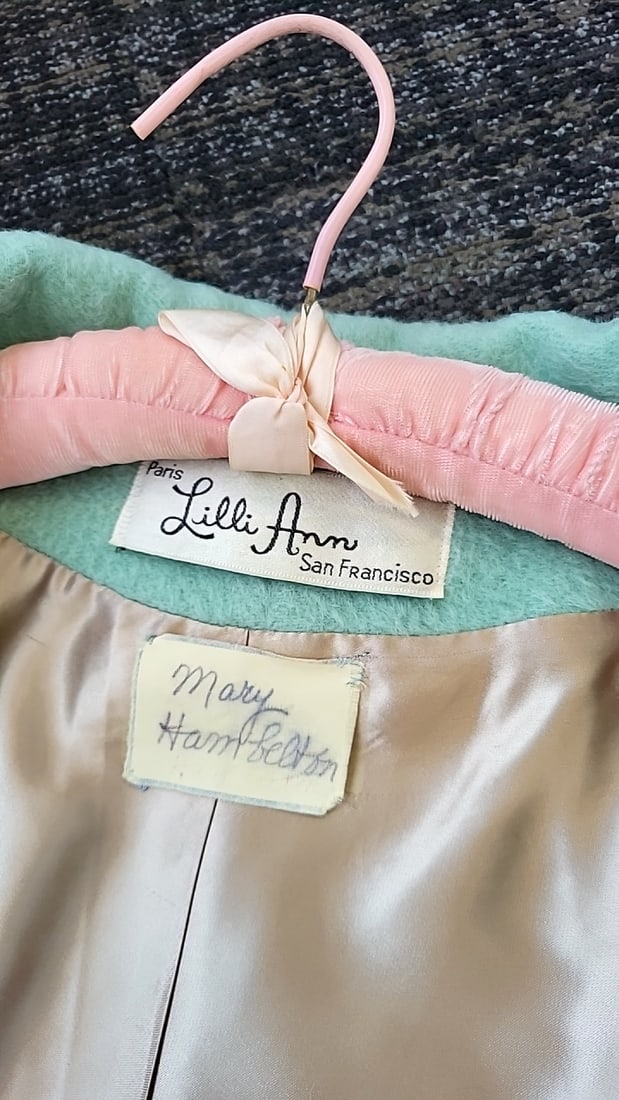 Lilli Ann San Francisco Mint Aqua Textured Coat With Satin Lining Read - 3