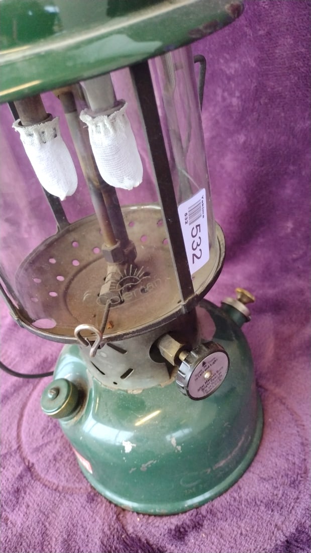 Coleman 228f Green Two-mantle Gas Lantern 1956 - 3