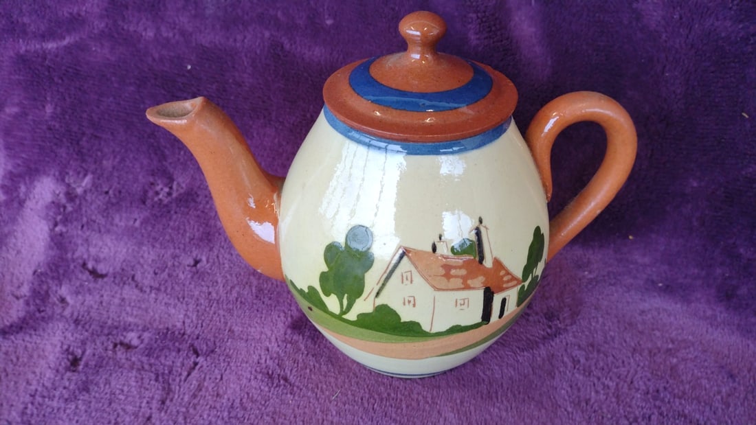 Fenton 1975 U.S. Bicentennial Plate, Motto Ware Teapot Yellow Creamer Sugar Bowl Lot - 6