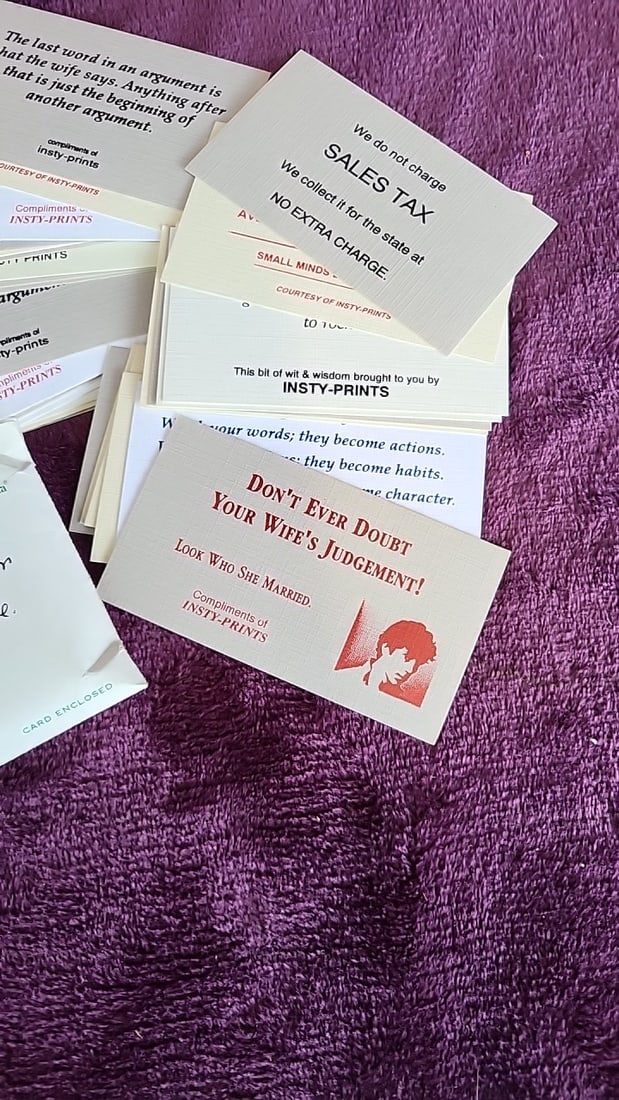 Insty-prints Wit Wisdom Humor Quote Cards Lot - 2
