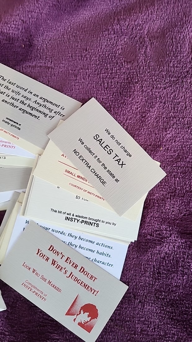 Insty-prints Wit Wisdom Humor Quote Cards Lot - 3