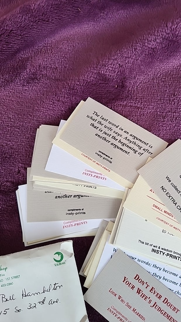 Insty-prints Wit Wisdom Humor Quote Cards Lot - 4