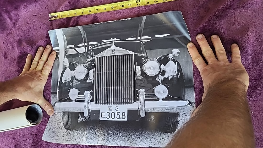 Rolls-royce Silver Cloud Black-and-white Car Photo Prints Set Of 2 - 2