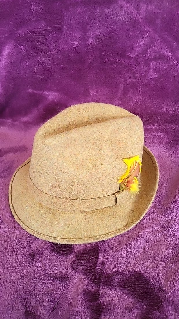 Lot Of 5 Fedora Hats Highlander Pure Ragg Wool Feather Accents - 4