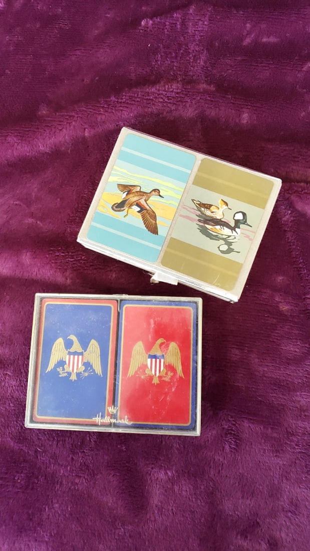 Congress Cel-u-tone Duck Playing Cards & Hallmark Eagle Double Deck Card Sets: 5x4x2 1lb Low Estimate: 10.00 High Estimate: 35.00