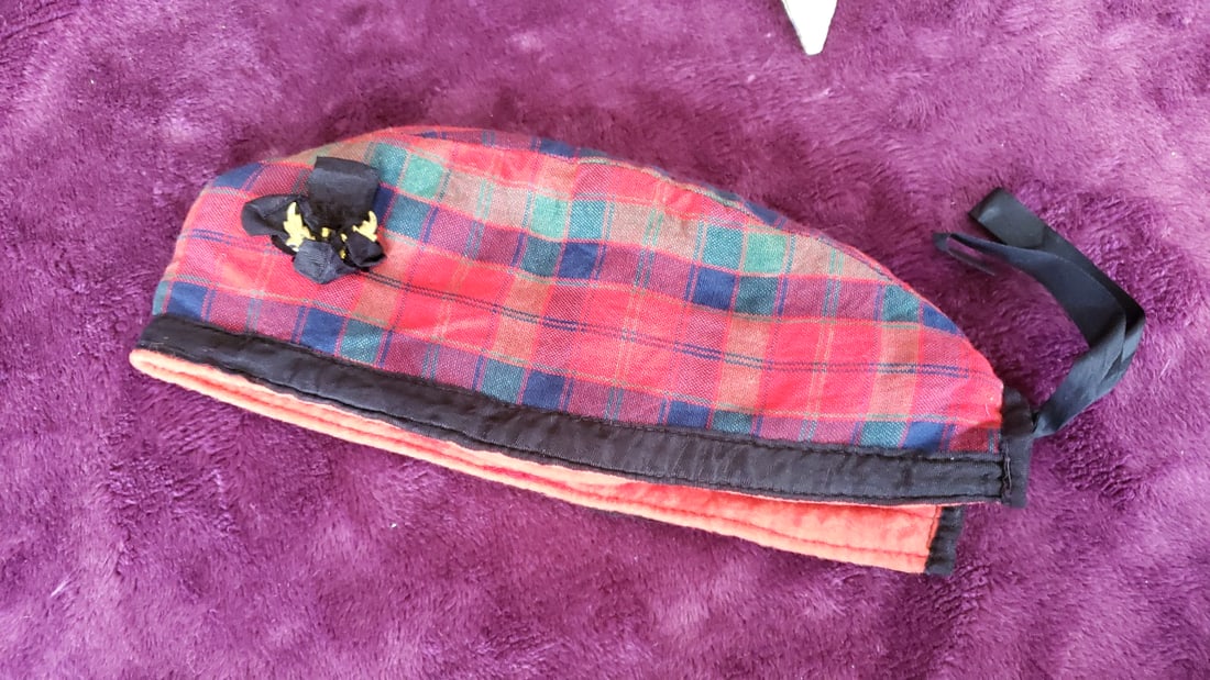 Scottish Tartan Glengarry Cap With Thistle Pin & Two Patterned Neckties - 2