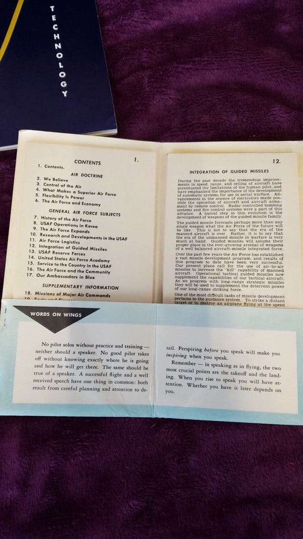 Lot Of Usaf Speakers Guide Afp 190-1-2 Ballistic Missiles Booklet Pacific Airmotive Pa-1 Flight Log - 6