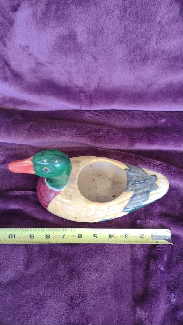 Ceramic Mallard Duck Planter Vase, Green Head, 10 In - 4