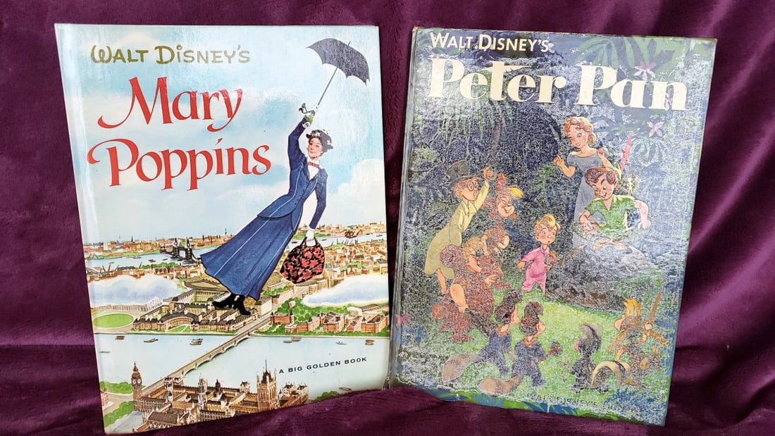 Walt Disneys Mary Poppins Big Golden Book Peter Pan Hardcover Books Lot Of 2 As Is: 13x9. 5x1 1lb Low Estimate: 5.00 High Estimate: 25.00