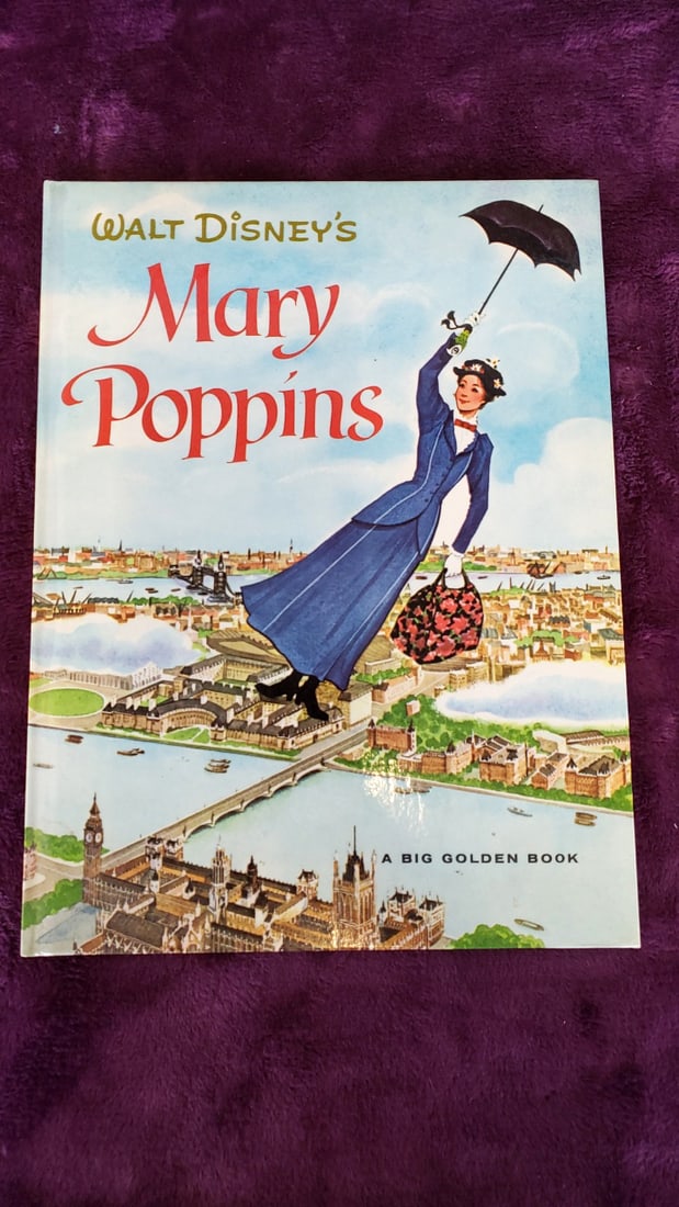 Walt Disneys Mary Poppins Big Golden Book Peter Pan Hardcover Books Lot Of 2 As Is - 2