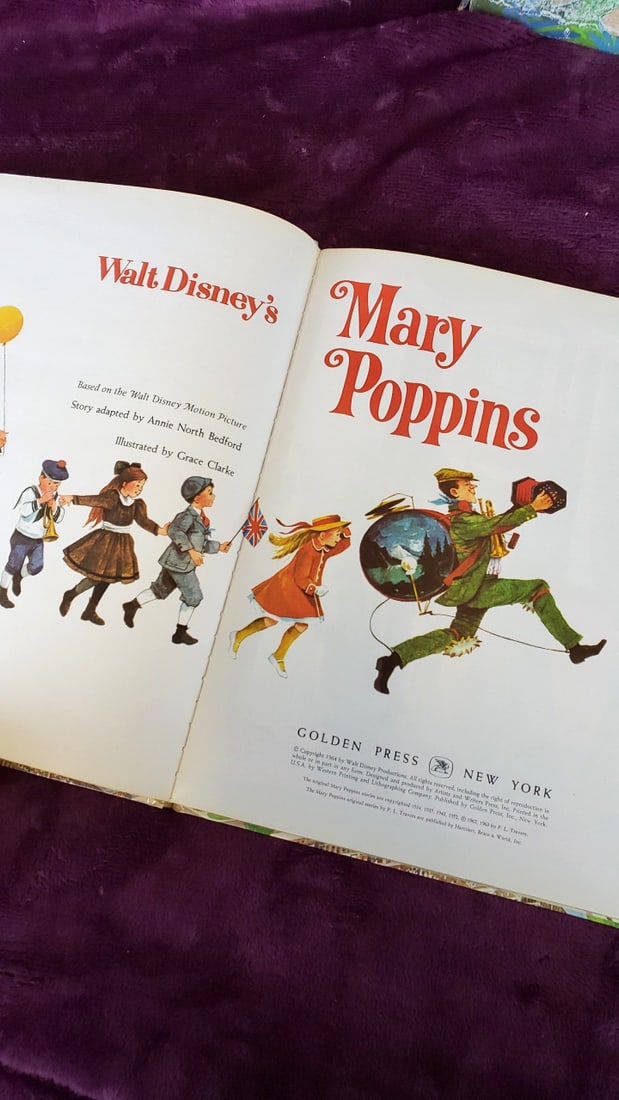 Walt Disneys Mary Poppins Big Golden Book Peter Pan Hardcover Books Lot Of 2 As Is - 4