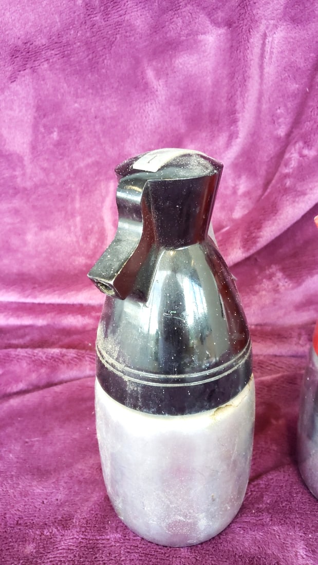 Aluminum Soda Siphon Seltzer Bottles Red And Black Lot Of 2 - 2