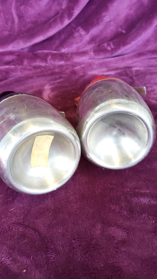 Aluminum Soda Siphon Seltzer Bottles Red And Black Lot Of 2 - 6