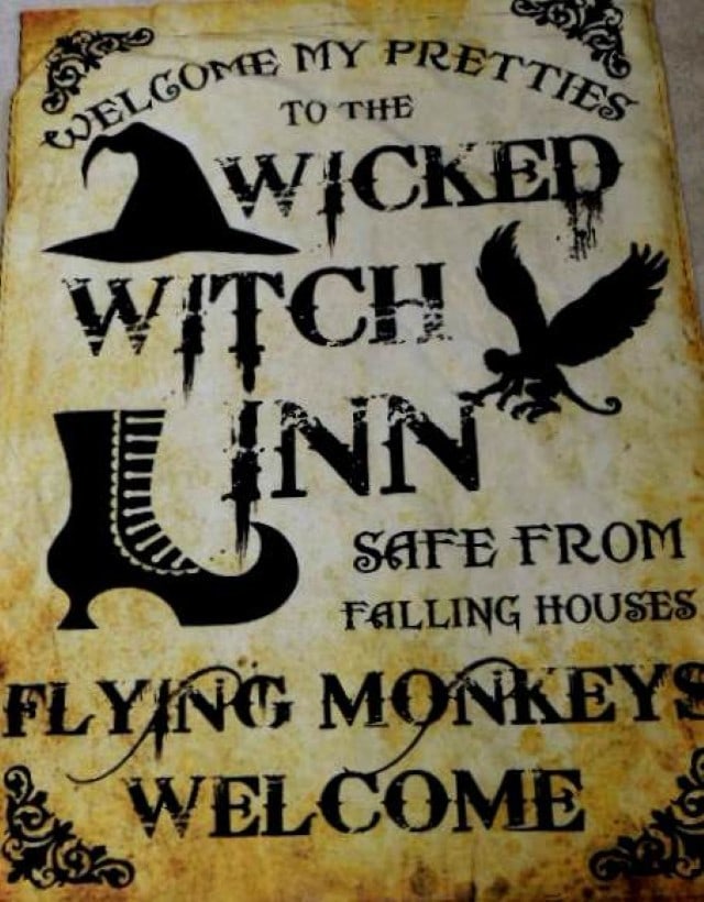 Wicked Witch Inn Cloth Banner: Double sided