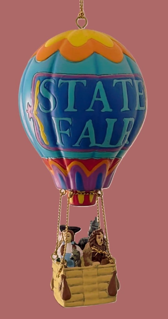 Vintage Wizard of Oz Christmas Ornament: Warner Bros. Studio Store 6" Wizard of Oz "Hot Air blue Balloon" Ornament (w/ Box)