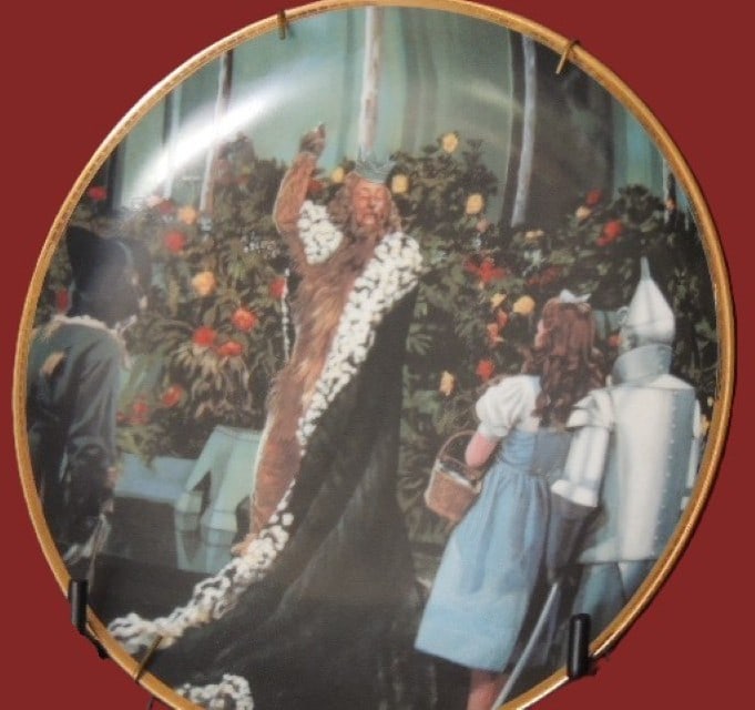 1986 Wizard of Oz Collector Plate: 1986 Wizard of Oz "If I were King of the Forest" Hamilton Collector Plate No Box