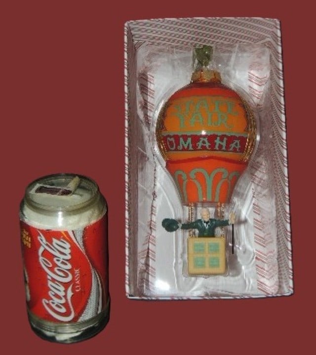 Wizard of Oz Hot air Balloon Ornament: Tom Best The Wizard of Oz - State Fair Omaha Hot Air Balloon Glass Ball Ornament w/ Box