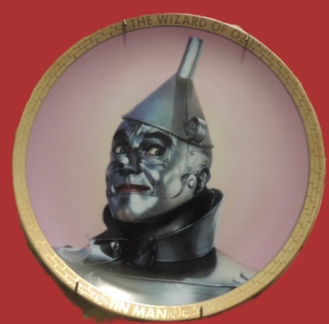 Hamilton Collection "Tin Man": Hamilton Collection PORTRAITS FROM OZ PLATE Tin Man w/ Hanger w/ Box