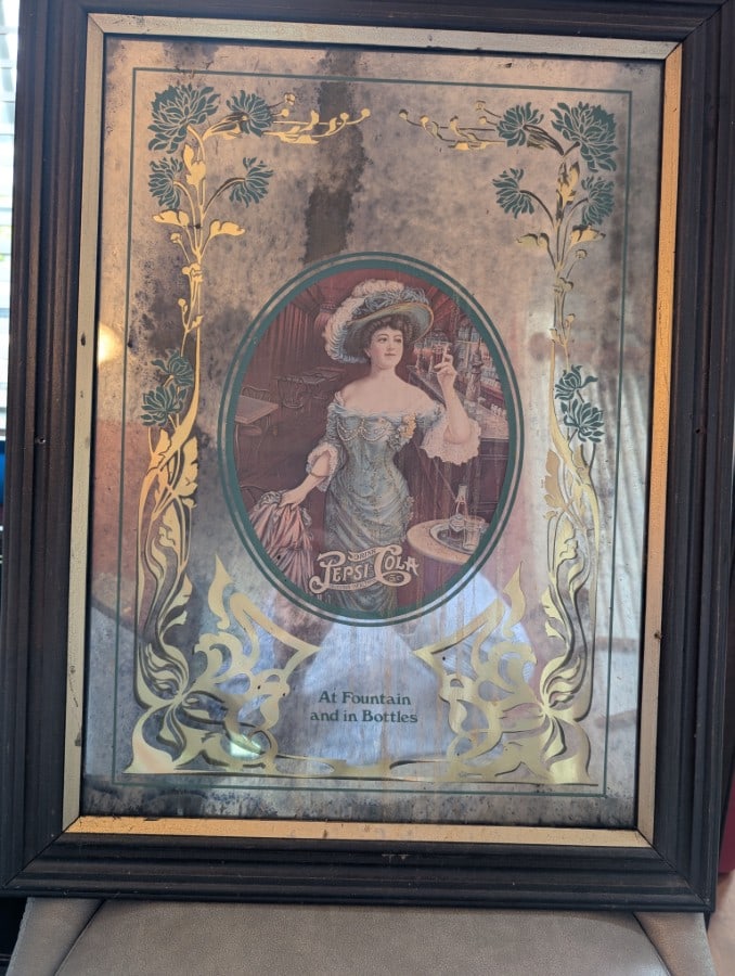 26" Old Vintage Pepsi Cola Mirror: No box, Great man cave item