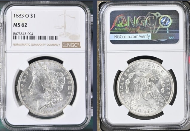1883-O Morgan Silver Dollar $1 NGC MS62 (1 of 3)