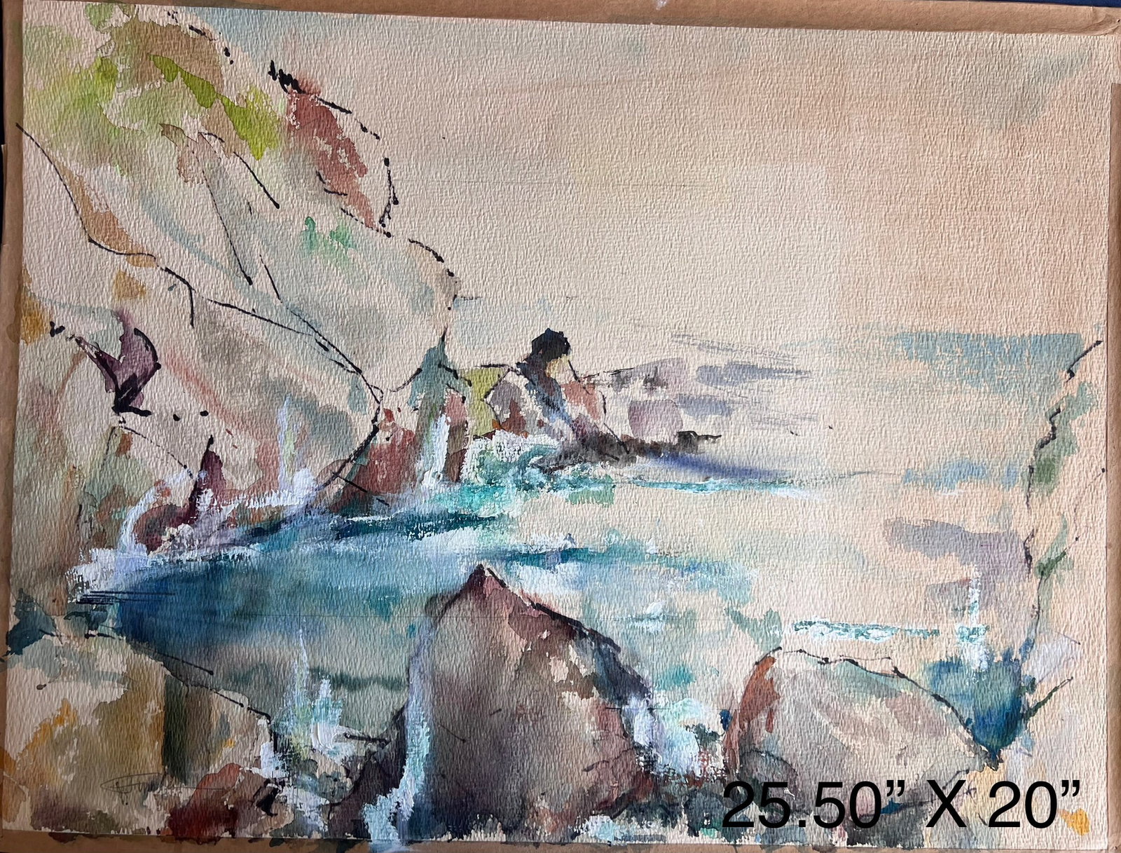 Coastal Seascape Water Color painting by William Firschein (1 of 1)