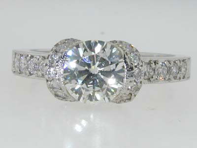 Tiffany & Co. Platinum and Diamond Engagement: Beautiful Tiffany & Co. Platinum and Diamond Engagement Ring The center stone is 1.10 carat I color VS2. Another 30 pt diamond on the side H color VS Clarity. The size of the ring is 5.75. The weight