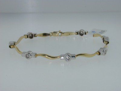 14k 2-Tone Gold & Diamond Bracelet