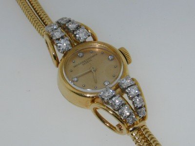 AuthenticVacheron&Constantin18K Gold Diamond Watch