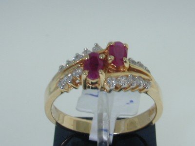 14K Yellow Gold Ruby & Diamond Ring!!