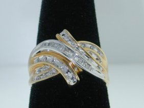 10K Two Toned Gold Diamond Ring!!: This is a Wonderful 10K Two Toned (Yellow-White) Diamond Ring The total ring's weight is 3.8 grams. The total weight of diamonds is 1 ct. approximately. I color SI clarity. The measurements of the rin