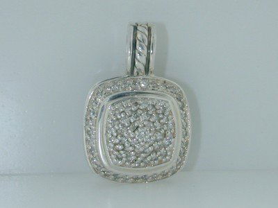 David Yurman Silver & Diamond Pendant!: David Yurman Silver & Diamond Pendant. The total Pendant's weight is 7.4 grams. The total weight of diamonds is 45 pts. approximately H and VS clarity. The size of the Pendant is 23x16 mm, Thickness: