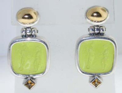 Menegatti Silver & 18K Gold Plique Ajour Earrings!