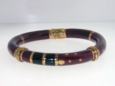Craig Drake Silver & Enamel Bangle !: This is a Wonderful Craig Drake Silver and Enamel Bangle !The total bangle weight is 31.0 grams.The size of the bangle is 62x52 mm, and 9 mm thick.This is a great bangle !