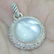 325: David Yurman Silver Moonquartz Diamond Pendant