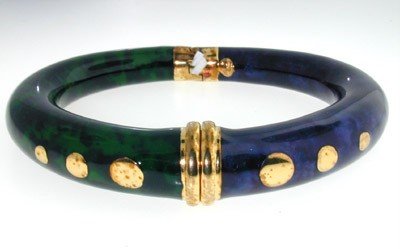 Craig Drake Silver & Enamel Bangle.: Craig Drake Silver and Enamel Bangle ! The total Bangle weight is 34.3 grams. The size of the Bangle is 52 x 45 mm, and 10 mm thick.