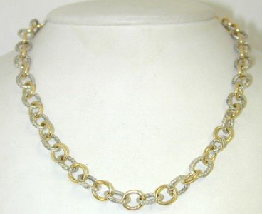 David Yurman Silver, 18K Yellow Gold Necklace.: David Yurman Silver,18K Yellow Gold Necklace. The total weight of Necklace is 33.6 grams. The length of the necklace is 15" inches long.