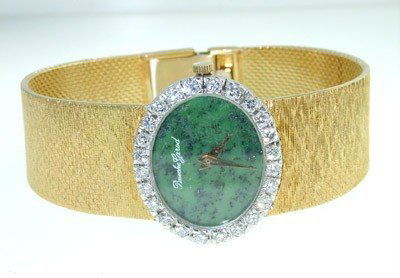 Bueche Girod 18K Yellow Gold Diamond Wrist watch.: Bueche Girod 18K Yellow Gold Diamond Wrist watch. Watch's Weight : 58.2 grams. Total weight of diamonds: 2.1 cts, G color, VS clarity The length of watch: 5" Swiss made