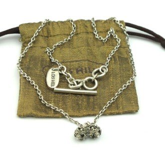 Lois Hill Silver Necklace: Lois Hill Silver Necklace. Weight of Necklace: 13.1 grams. The length of Necklace: 16". The measurements of pendant: 6 x 13 mm.
