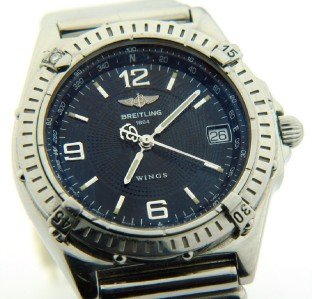 Breitling DateJust Stainless Steel Watch: Breitling DateJust Stainless Steel Watch The total watch's weight is 153.7 grams. The measurements of watch head is 35 x 35 mm and 10 mm thick. The length of watch: 7.5" swiss made water resistant Cha