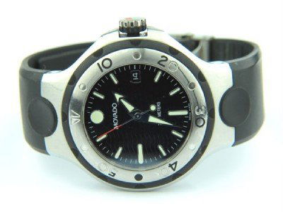 Movado Stainless Steel Watch.: Movado Stainless Steel Watch. The total watch's weight is 108.5 grams. The measurements of the watch head is 38 x 42 mm and 9 mm thick. The length of watch: 4.75" Swiss Made Water Resistant