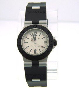 Bvlgari Stainless Steel Rubber Strap Watch.: Bvlgari Stainless Steel Rubber Strap Watch Watch's Weight : 45.8 grams The length of watch: 6.5" Water Resistant Swiss made