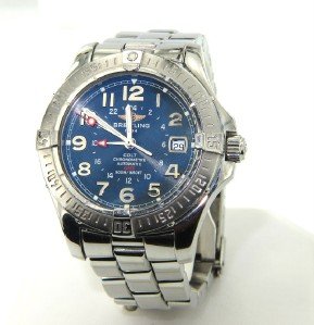 Breitling Stainless Steel Mens Wrist watch: Breitling Colt Chronometre Automatic JustDate Mens Wristwatch The total watch's weight is 173.9 grams. The measurements of watch head is 31 x 40 mm and 9 mm thick. The length of watch: 8" Case Type: S