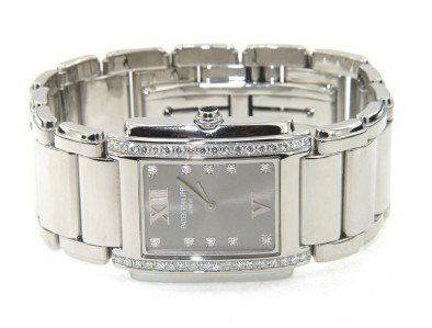 Patek Philippe Stainless Steel, Diamonds Ladies Wa: Patek Philippe Slate Gray Dial Stainless Steel Folding Clasp Sapphire Quartz Ladies Watch 4910-010A-GRY Watch's Weight : 82.2 grams. Slate gray dial set with 10 diamond hour markers • Solid stainles