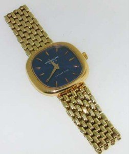 Patek Philippe/Tiffany & Co 18K Yellow Gold Watch.: Patek Philippe/Tiffany & Co 18K Yellow Gold Watch. Watch's Weight : 46.7grams. The length of watch: 5.5" , 10mm wide. Swiss made