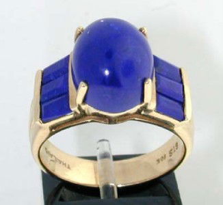 10k Yellow Gold Lapis Ring: 10k Yellow Gold Lapis Ring.The total ring's weight is 6.2 grams.The size of Lapis: 12x10mm.The size of the ring is 8