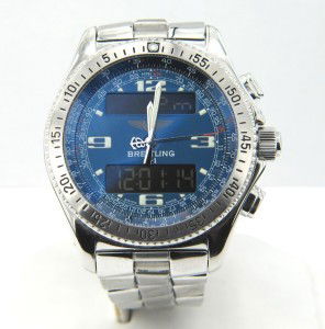 Breitling Digital B1 Airwolf Blue Chronograph Wat: Breitling Digital B1 Airwolf Blue Chronograph Mens Wristwatch The total watch's weight is 185.3 grams. The measurements of watch head is 42 x 42mm and 15 mm thick. The length of watch: 7.25" Case Type