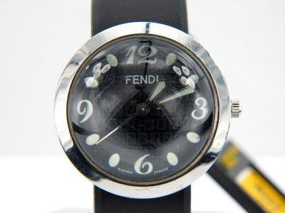 Fendi Stainless Steel, Rubber Strap Watch: Fendi Stainless Steel, Rubber Strap Automatic Watch With Box.The total watch's weight is 59.6 grams.The measurements of the watch head is 36 mm in diameter and 18 mm in thick.The length of watch: 7.5"