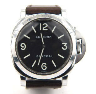 Officine Panerai Luminor Stainless Steel Skeleton: Officine Panerai Luminor Stainless Steel Skeleton Brown Leather Strap Mens Watch With Original Box.The total watch's weight is 129.6 grams.The measurements of watch head is 44 x 48 mm and 10 mm thick.